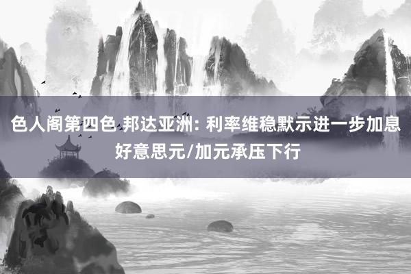 色人阁第四色 邦达亚洲: 利率维稳默示进一步加息 好意思元/加元承压下行