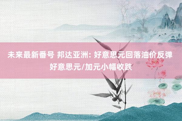 未来最新番号 邦达亚洲: 好意思元回落油价反弹 好意思元/加元小幅收跌