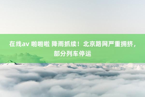 在线av 啪啪啦 降雨抓续！北京路网严重拥挤，部分列车停运